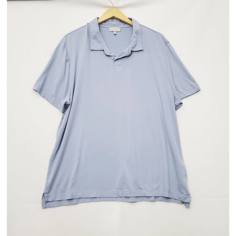 Hickey Freeman Polo Shirt‎ Men's 2XL XXL Light Blue Short Sleeve Golf Soft Pima